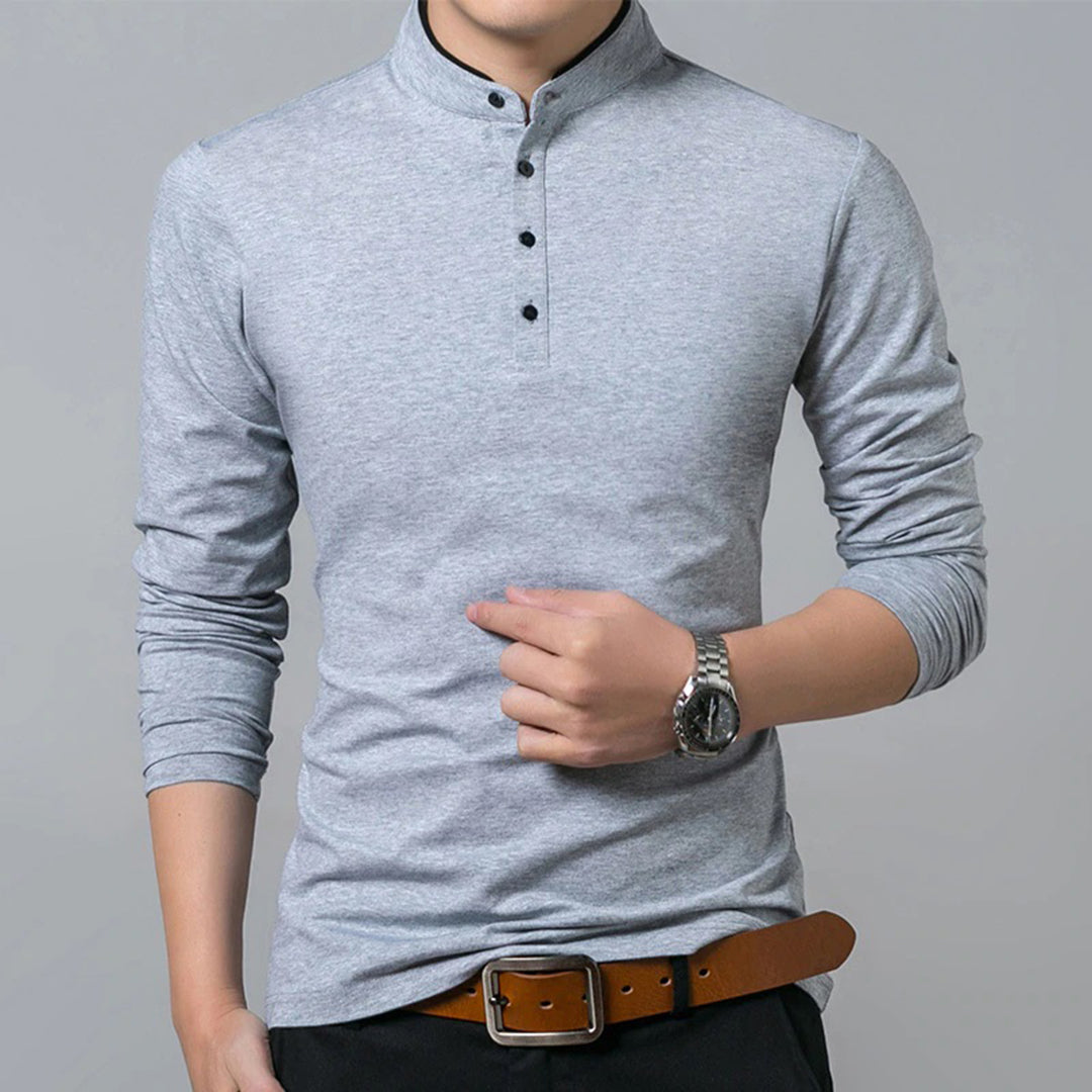 Shane | Men's Slim-Fit Long Sleeve Polo Shirt