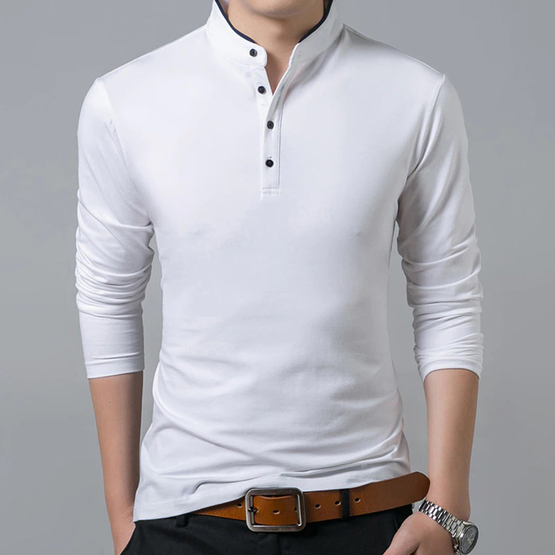 Shane | Men's Slim-Fit Long Sleeve Polo Shirt