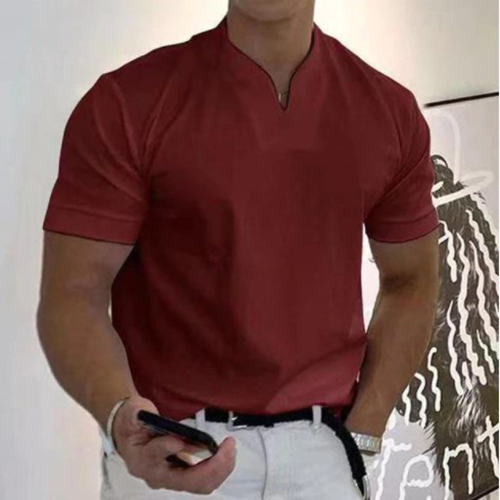 Jed | Men's Band Collar Pocket T-Shirt