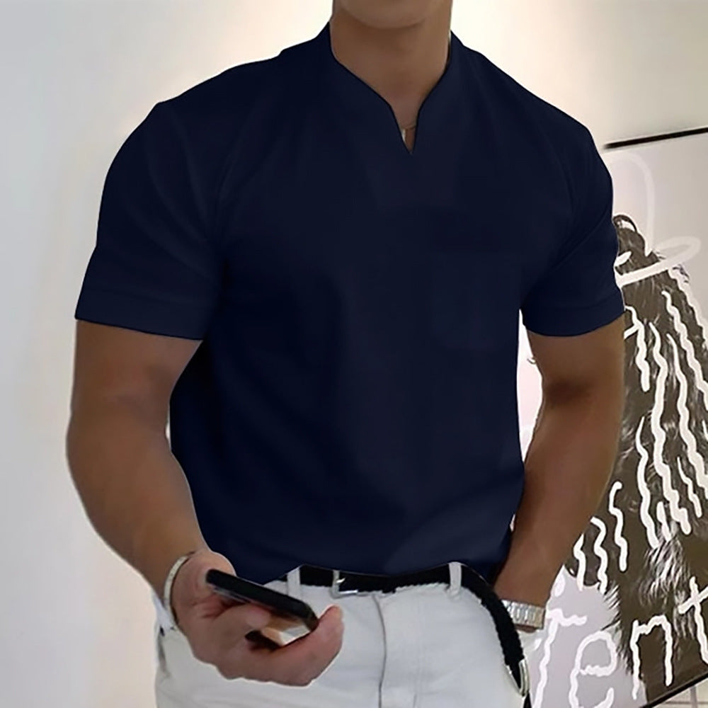 Jed | Men's Band Collar Pocket T-Shirt